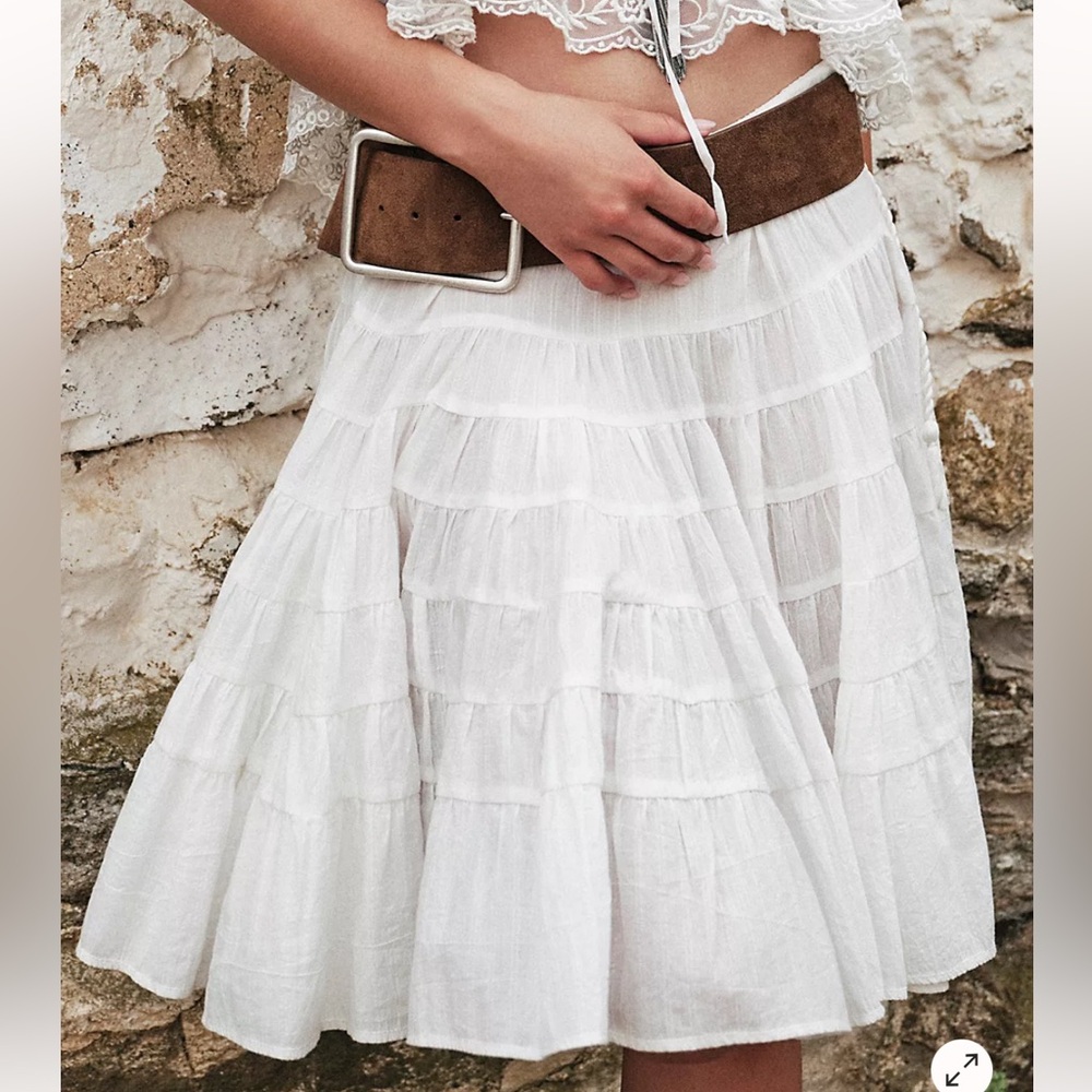 Free People tiered full midi skirt